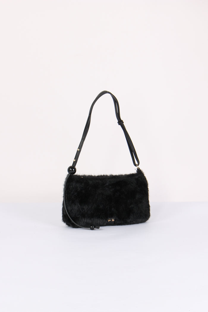 Malachite Pochette Ecopelliccia Nero-7