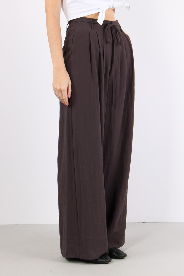 Pantalone Fluido Laccio Vita Malva-6