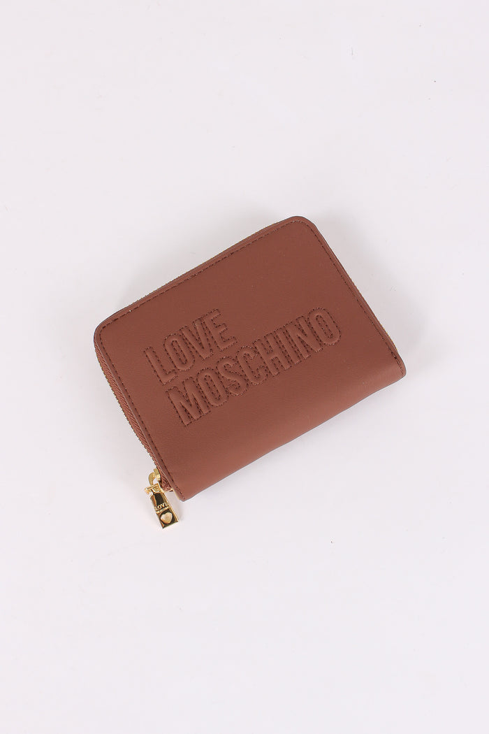 Zip Around Mini Logo Cuoio-5