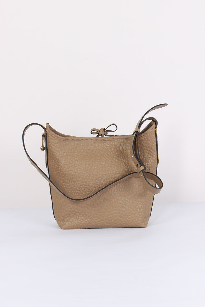 Carla Hobo Tracolla Pelle Martellata Taupe-3