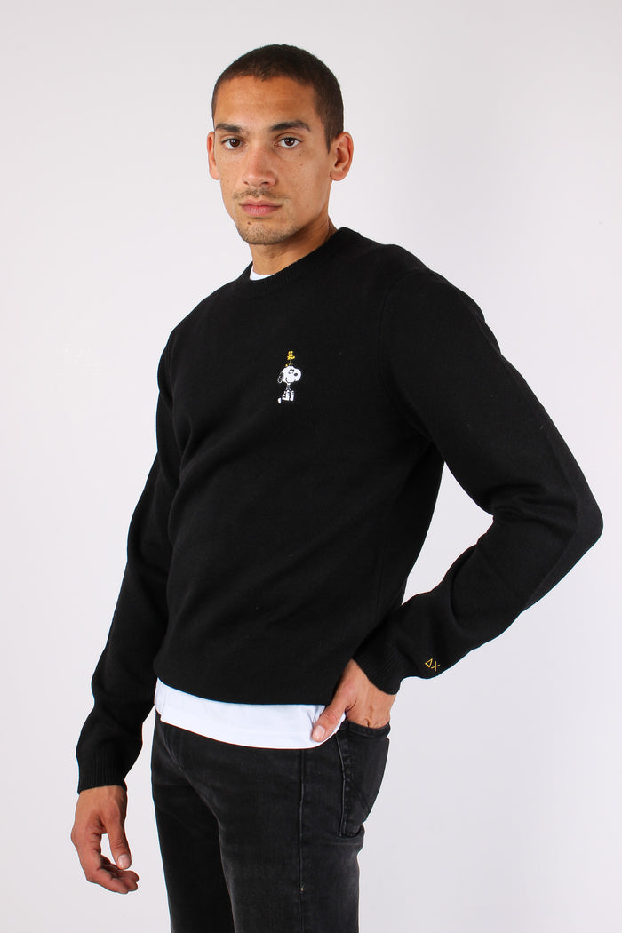 Maglia Logo Ricamo Laterale Nero-6