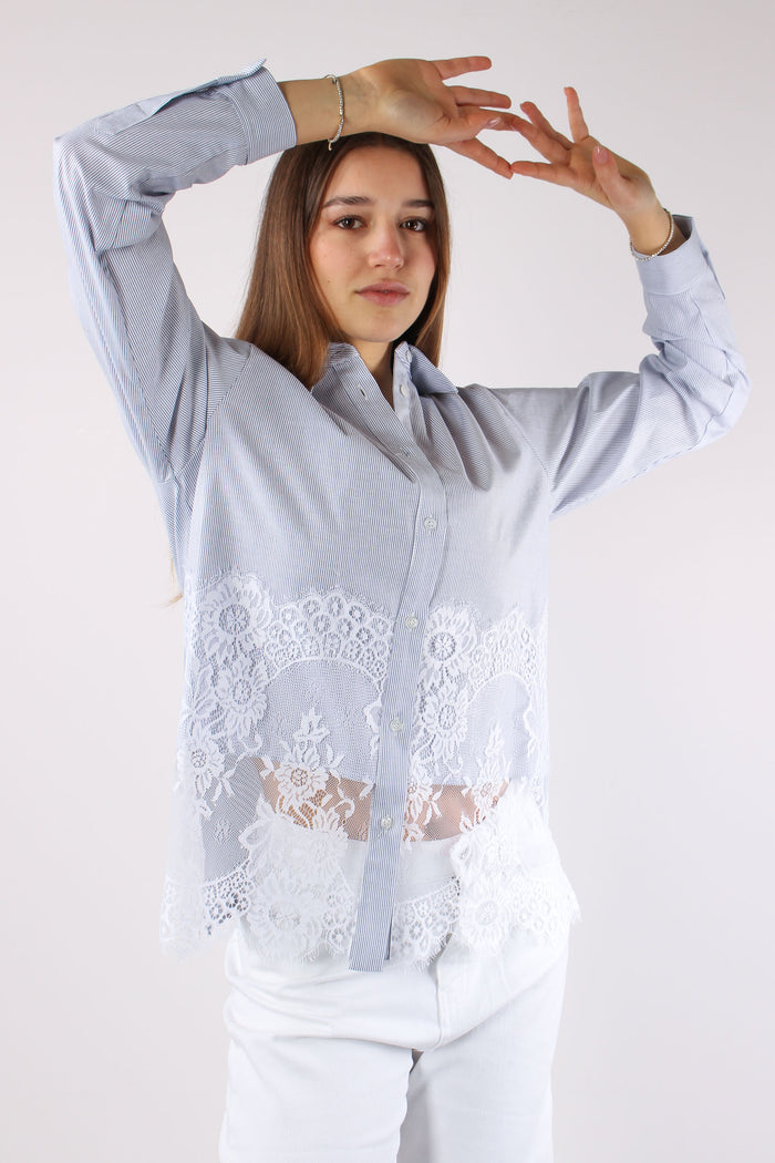 Theron Camicia Riga Inserto Pizzo Corone-5