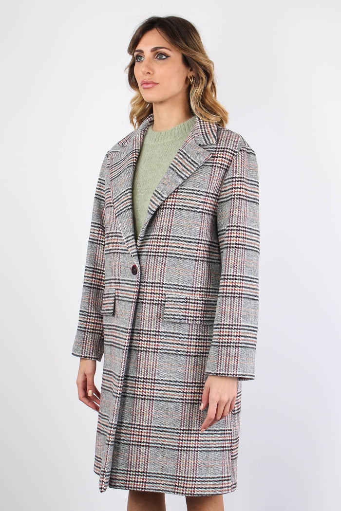 Cappotto Ovetto Check Grigio/coccio-2