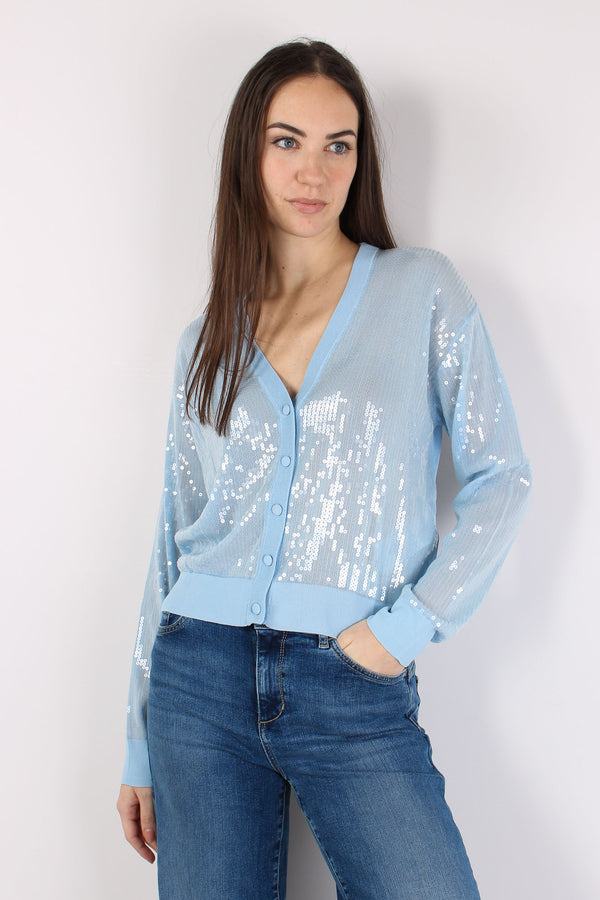 Cardigan Inserto Paillettes Blue Bell-2
