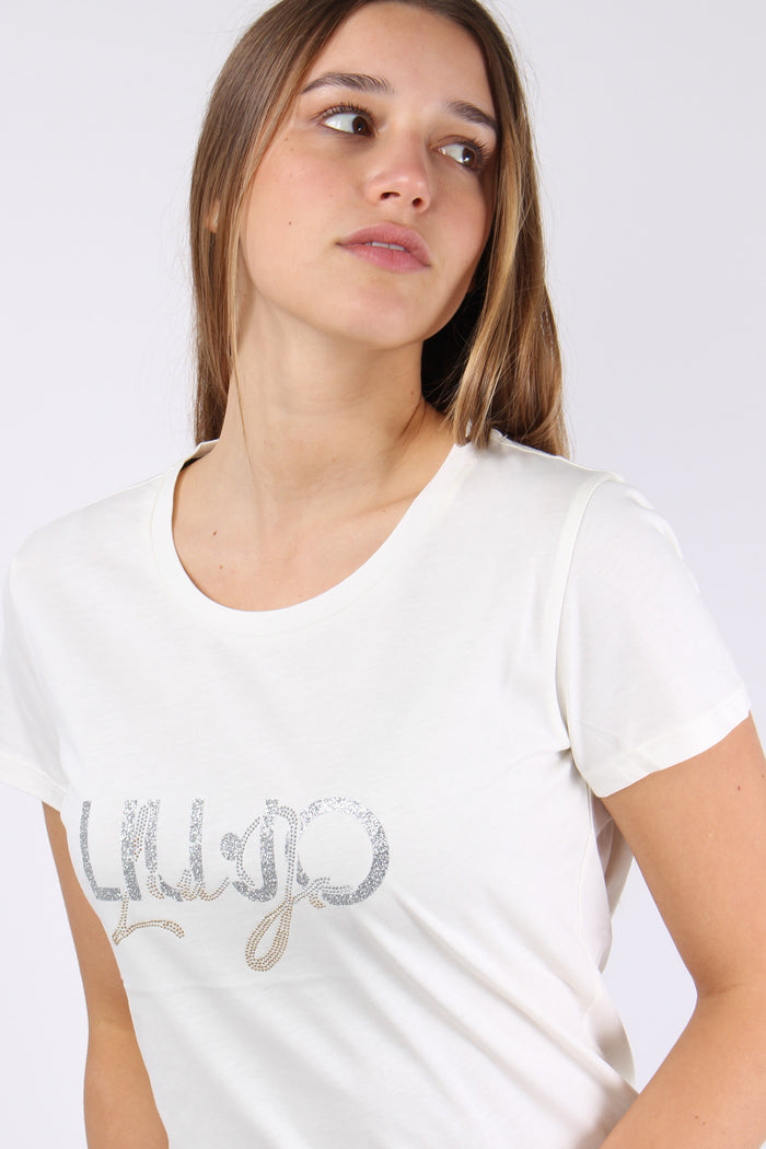 T-shirt Logo Oro Bianco/liujo-8