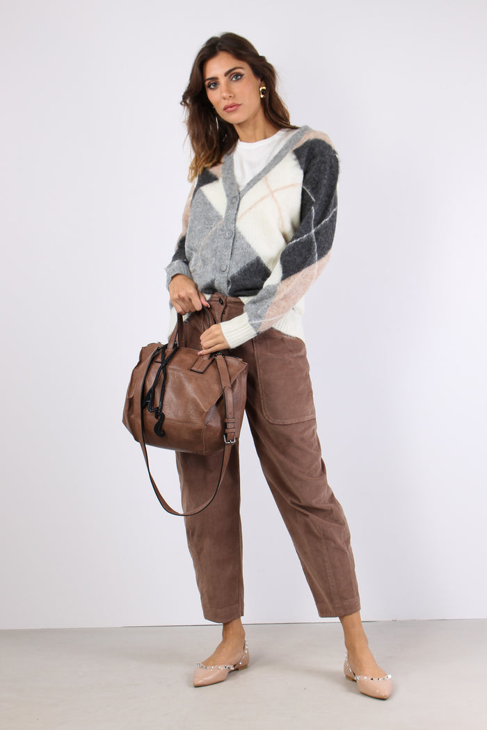 Cardigan Losanghe Rosa/grigio-5