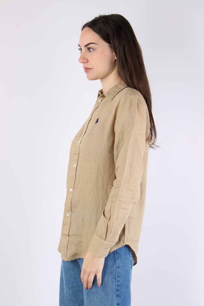 Camicia Classica Lino Coastal Beige-6
