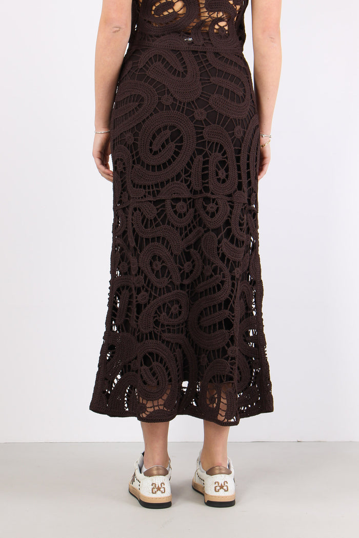 Maestrale Gonna Macrame Marrone Java-4