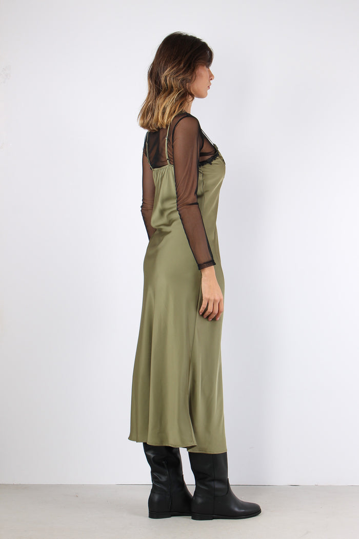 Abito Raso Inserto Pizzo Militare-7