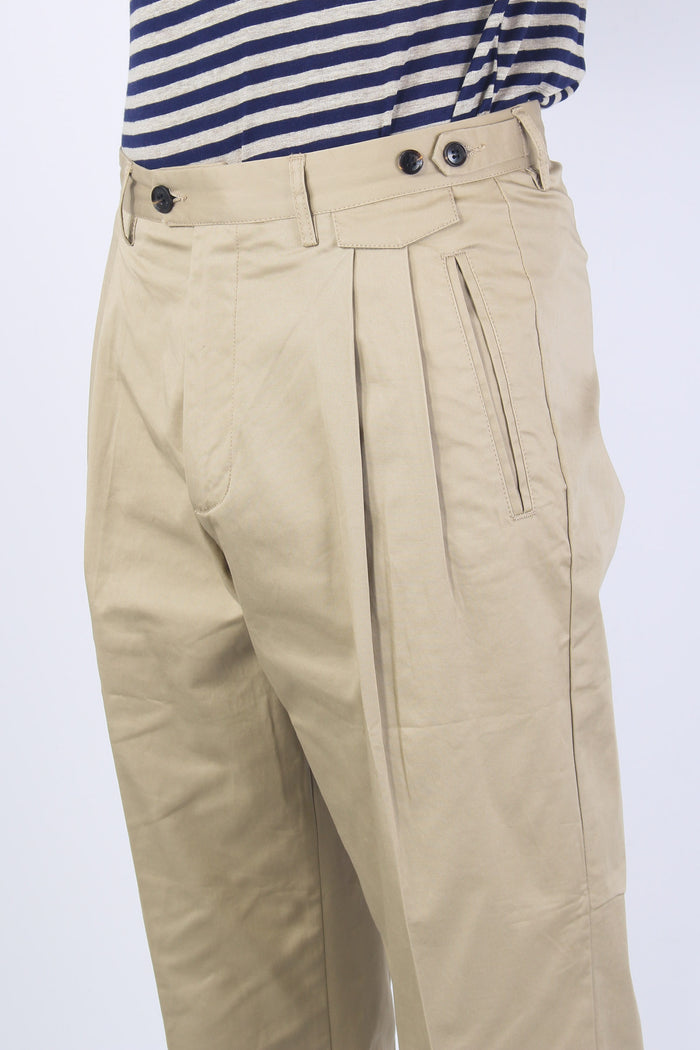Pantalone Pence Gamba Dritta Beige-6