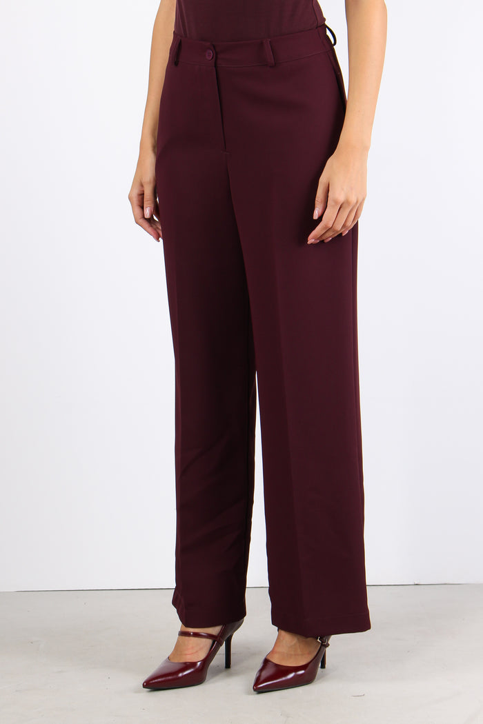 Pantalone Palazzo Fluido Bordeaux-3
