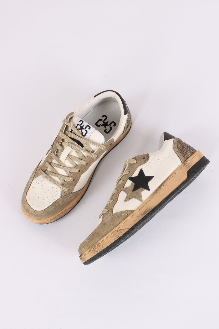 Sneakers Week Strass Bianco/taupe-2