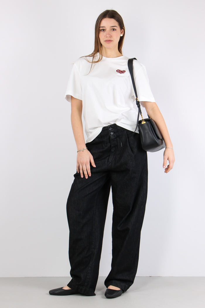 Strepitoso T-shirt Logo Strass Bianco/rosso-4