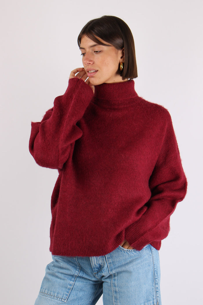 Collo Alto Misto Alpaca Scarlet-4