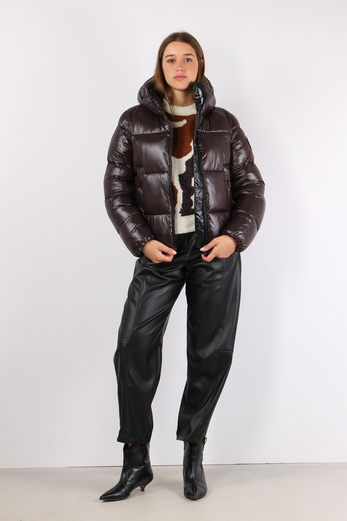 Biddy Piumino Cappuccio Luci Brown Black-5