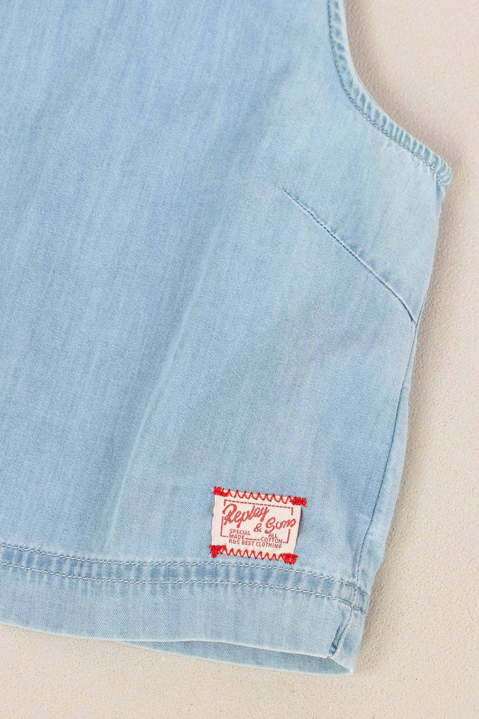 Top Incrocio Dietro Denim-4