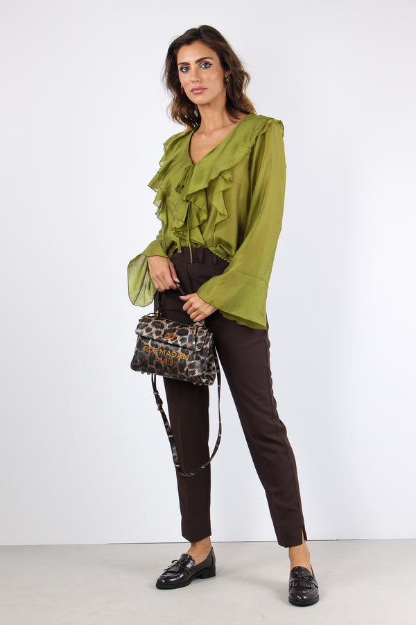 Camicia Rouge Mussola Verde Acido