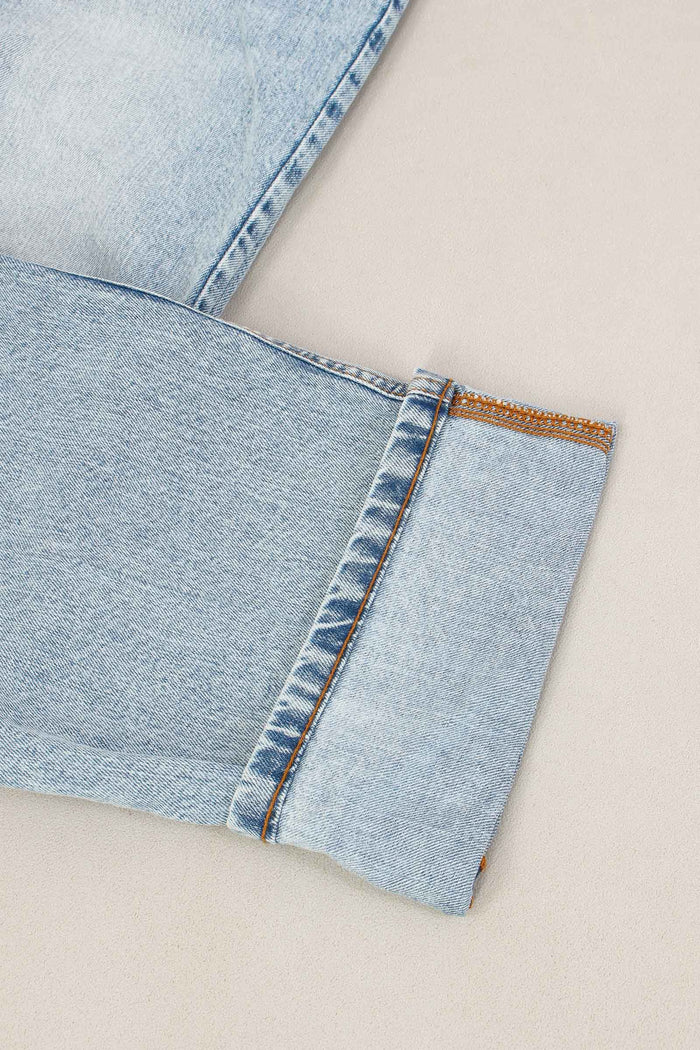 Denim Regular Risvolto Marmori Denim Chiaro-2