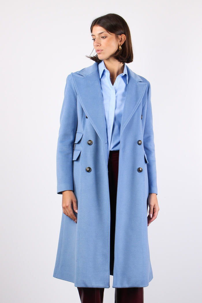 Cappotto Lungo Sfiancato Azzurro Polvere-2