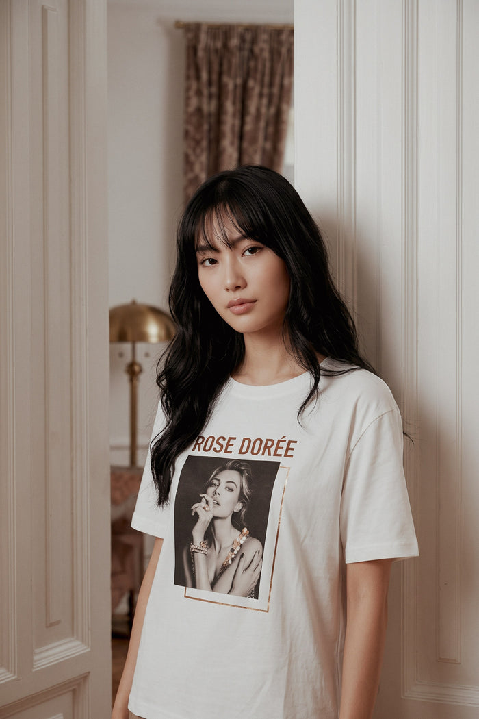 T-shirt Stampa Lamina Panna