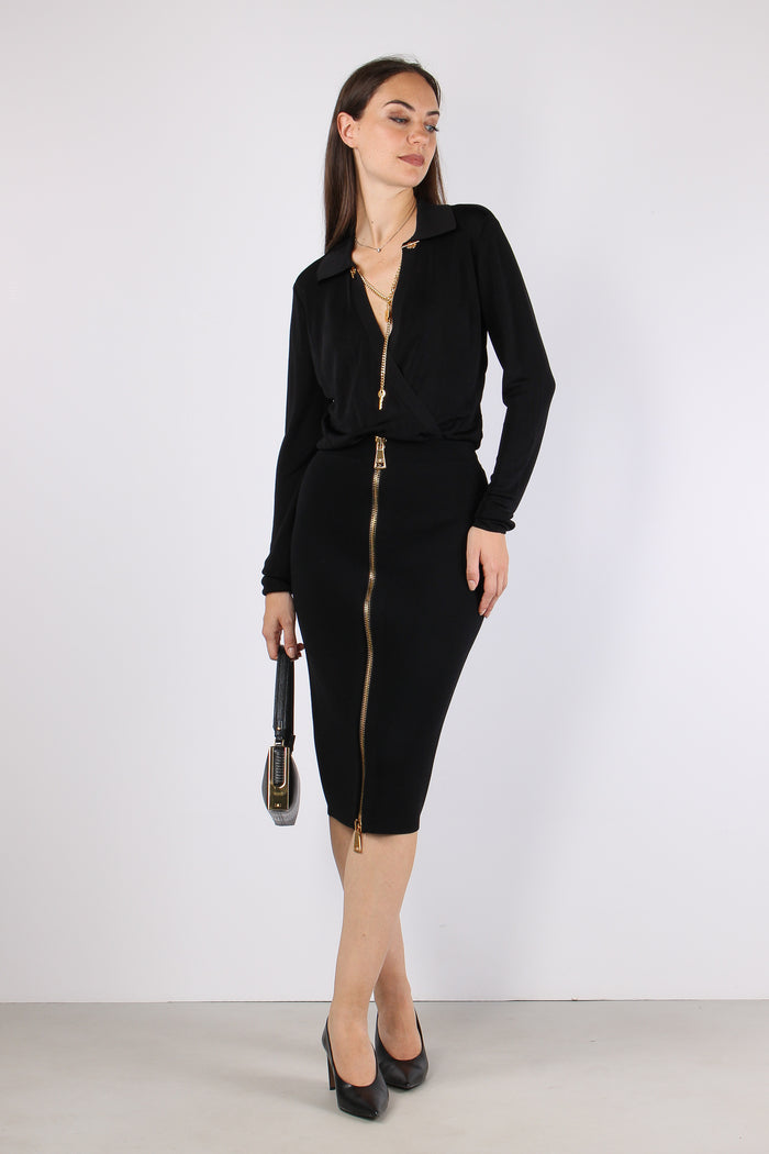 Lounguette Maglia Maxi Zip Nero