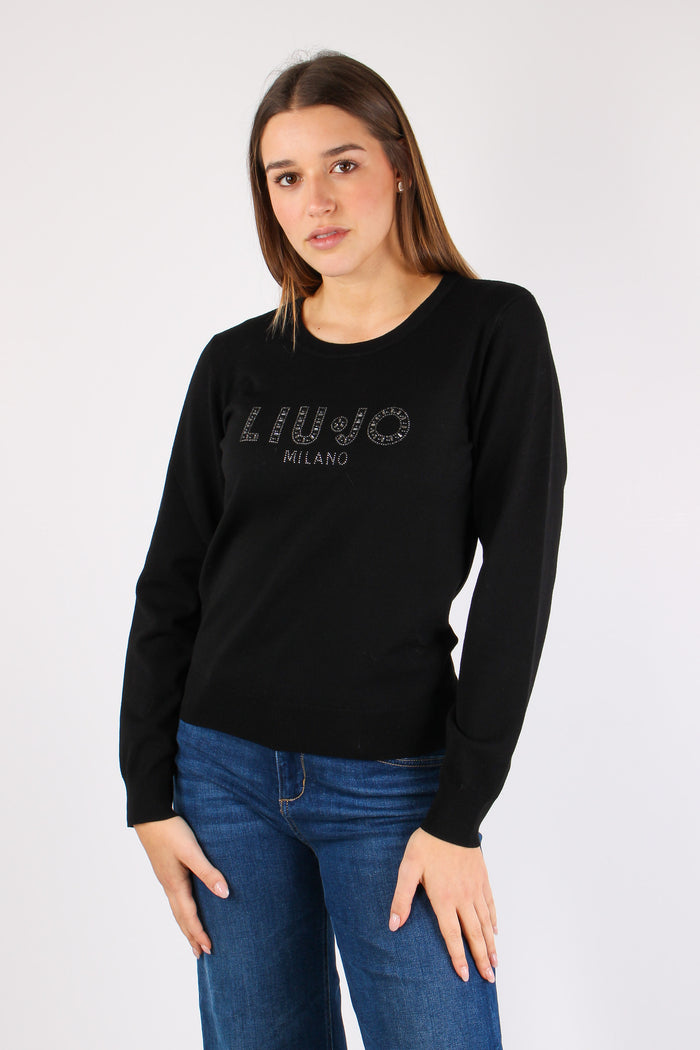 Maglia Logo Viscosa Nero-3