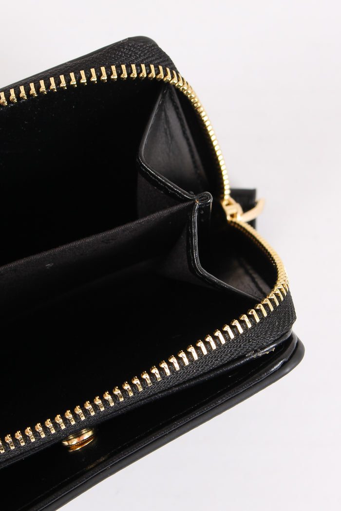 Mini Zip Around Bottolato Nero-7