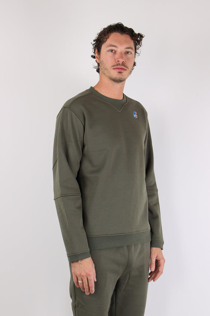 Felpa Girocollo Cotone Green Blackish-6
