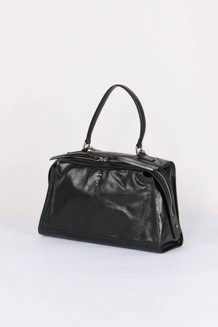Maxi Trapezio Effetto Crinkle Black-2