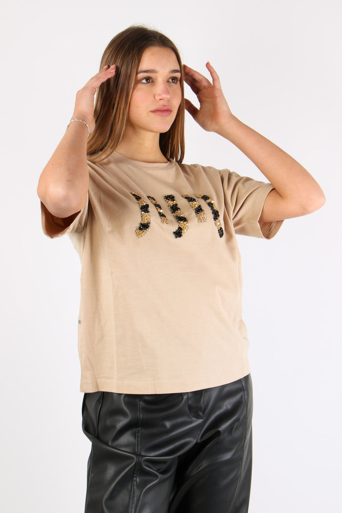 T-shirt Logo Strass Vanilla-3
