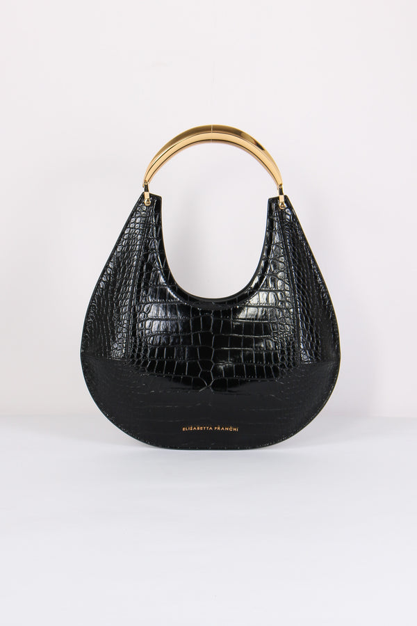 Borsa Hobo Manico Rigido Nero