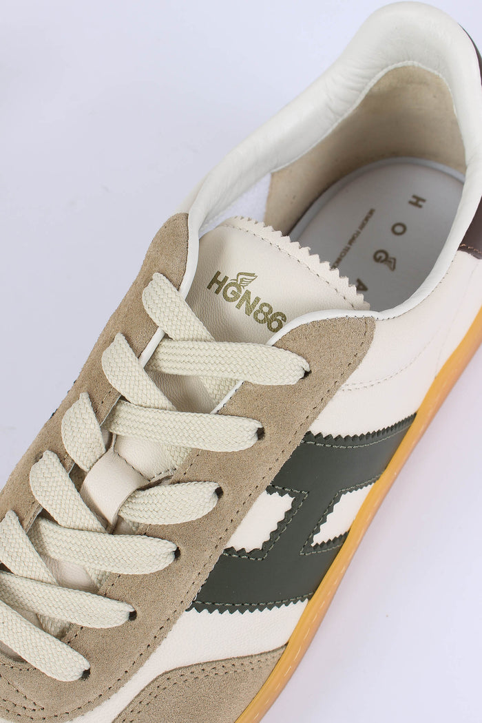 Sneaker Cool Pelle Bianco/sabbia/verde-6