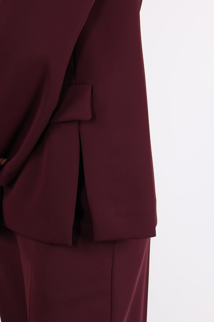 Giacca Fluida Spacchetti Later Bordeaux-7