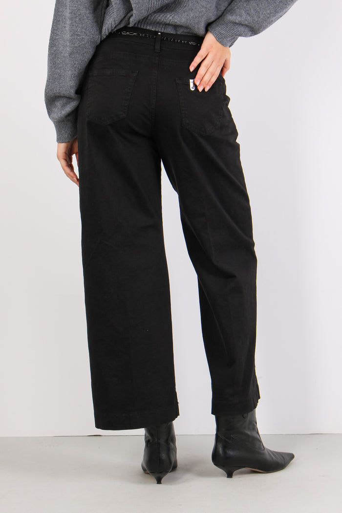 Pantalone Palazzo Cintura Nero-4