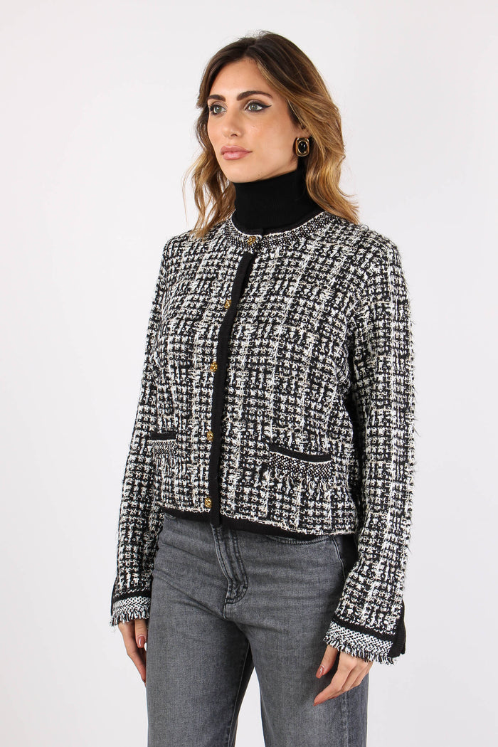 Giacca Chanel Tricot Nero/panna-6