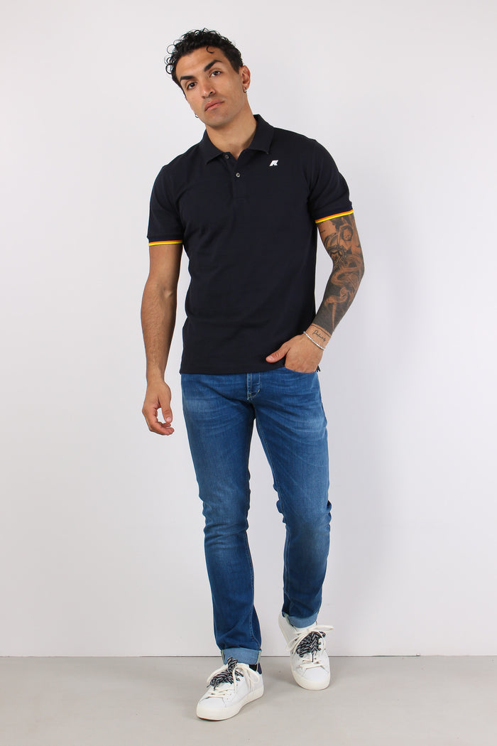 Polo Collo Contrasto Blue Depth-3