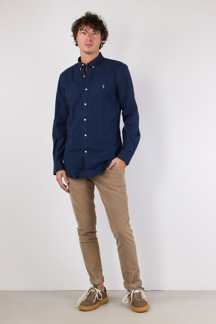 Camicia Slim Popeline Newport Navy