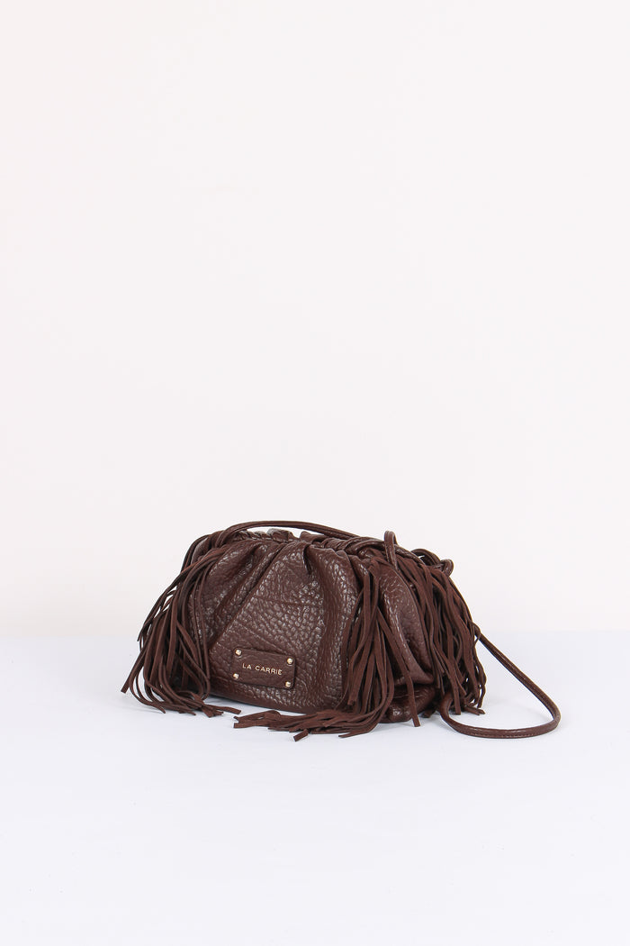 Borsa Souffle Frange Dark Brown-2