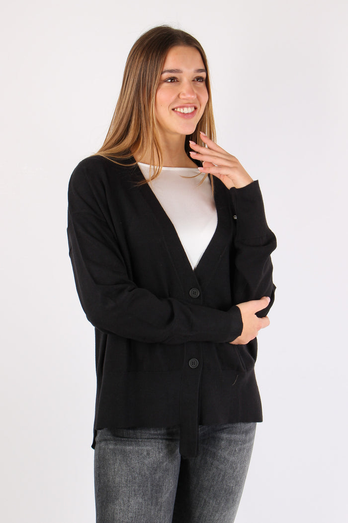 Venetico Cardigan Applicazione Black-9