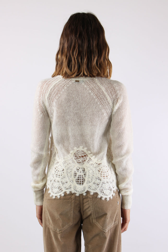 Cardigan Inserto Pizzo Burro-4