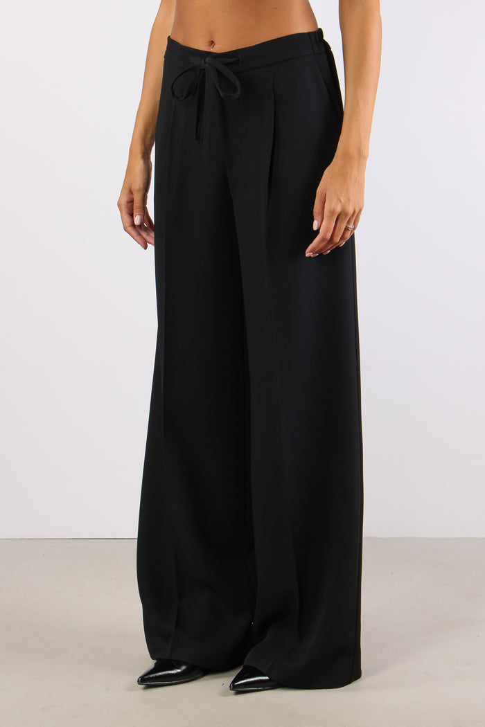 Pantalone Palazzo Elastico Pen Nero-3