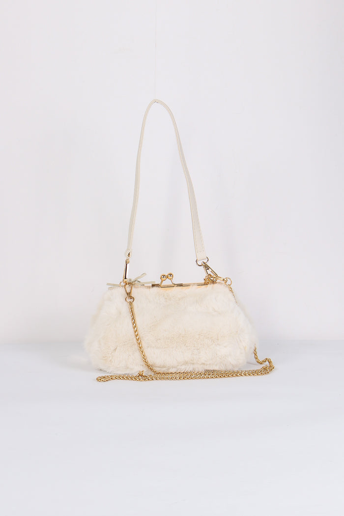 Pochette Ecopelliccia Pon Pon Panna-6