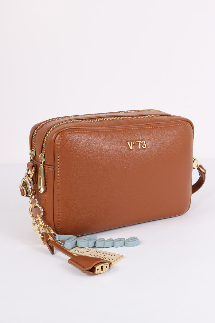 Penelope Tracolla Doppia Zip Cuoio-4