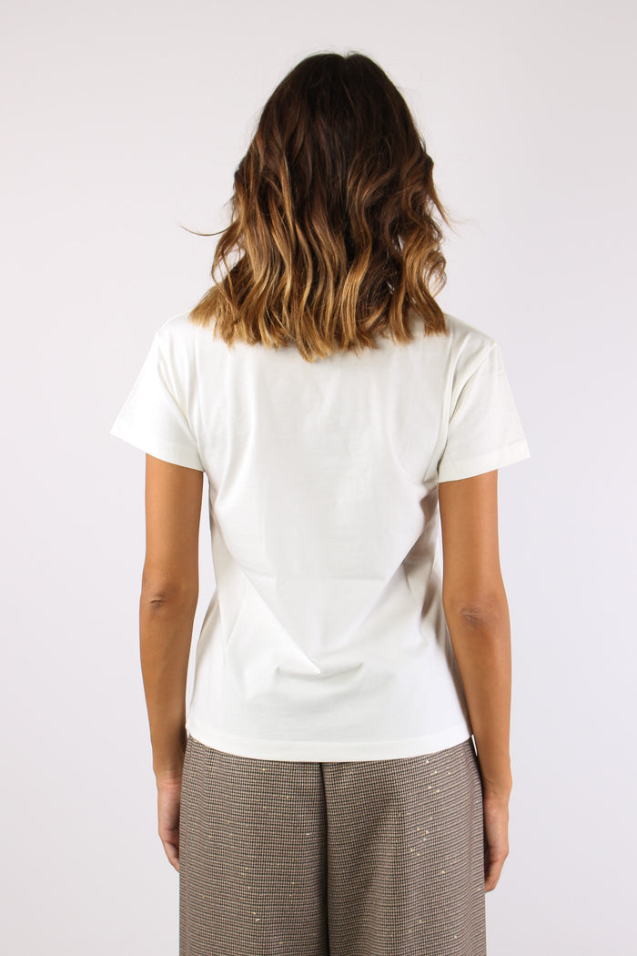 T-shirt Ricamo Ho Finito Anche Panna-5