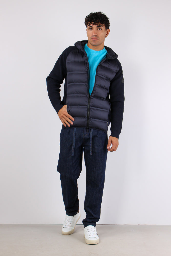 Giubbotto Bimateriale Blu-3