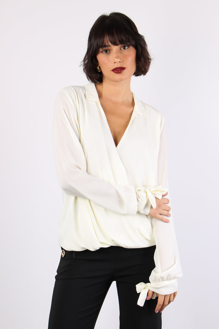 Cristel Blusa Scollo Incroci Ivory