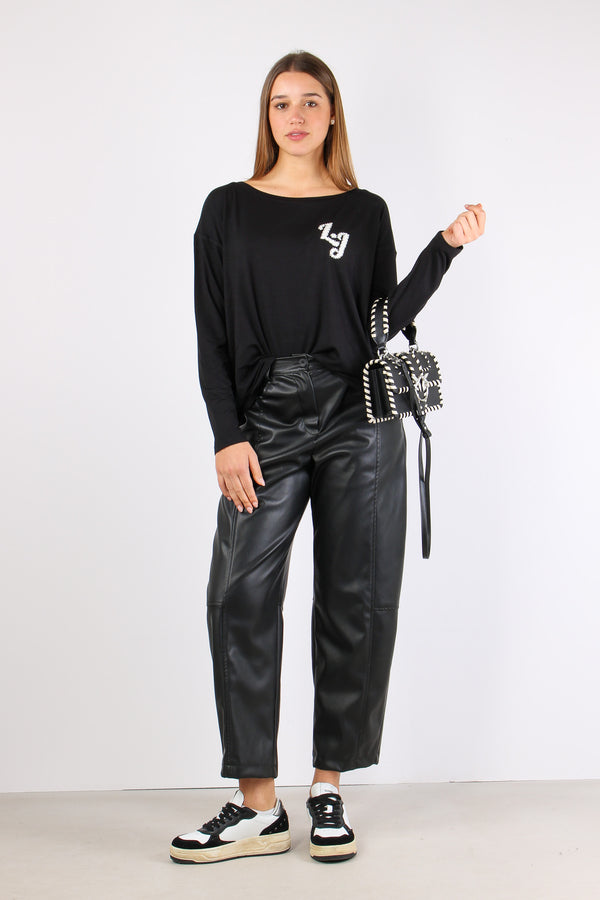 T-shirt Ml Modal Logo Nero/liujo