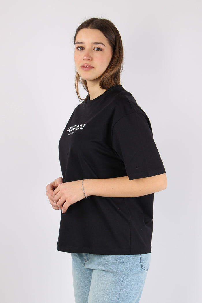T-shirt Scritta Centrale Nero-3