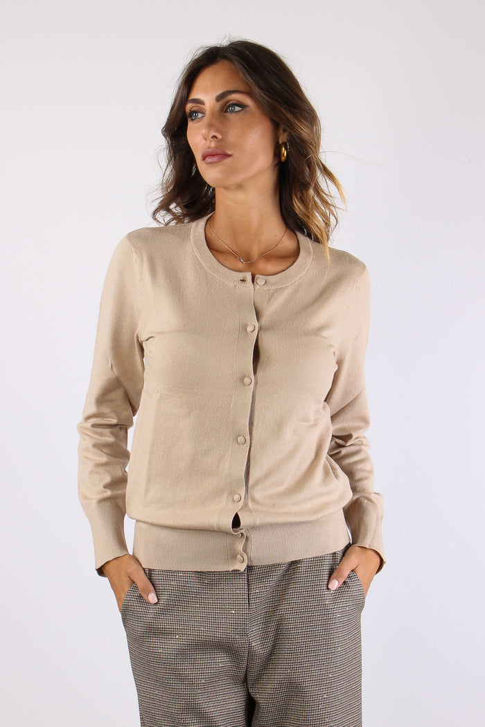 Cardigan Viscosa Cammello-6