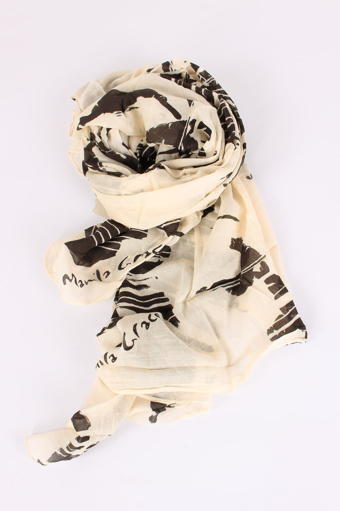 Foulard Cotone Seta Fantasia Avorio-3